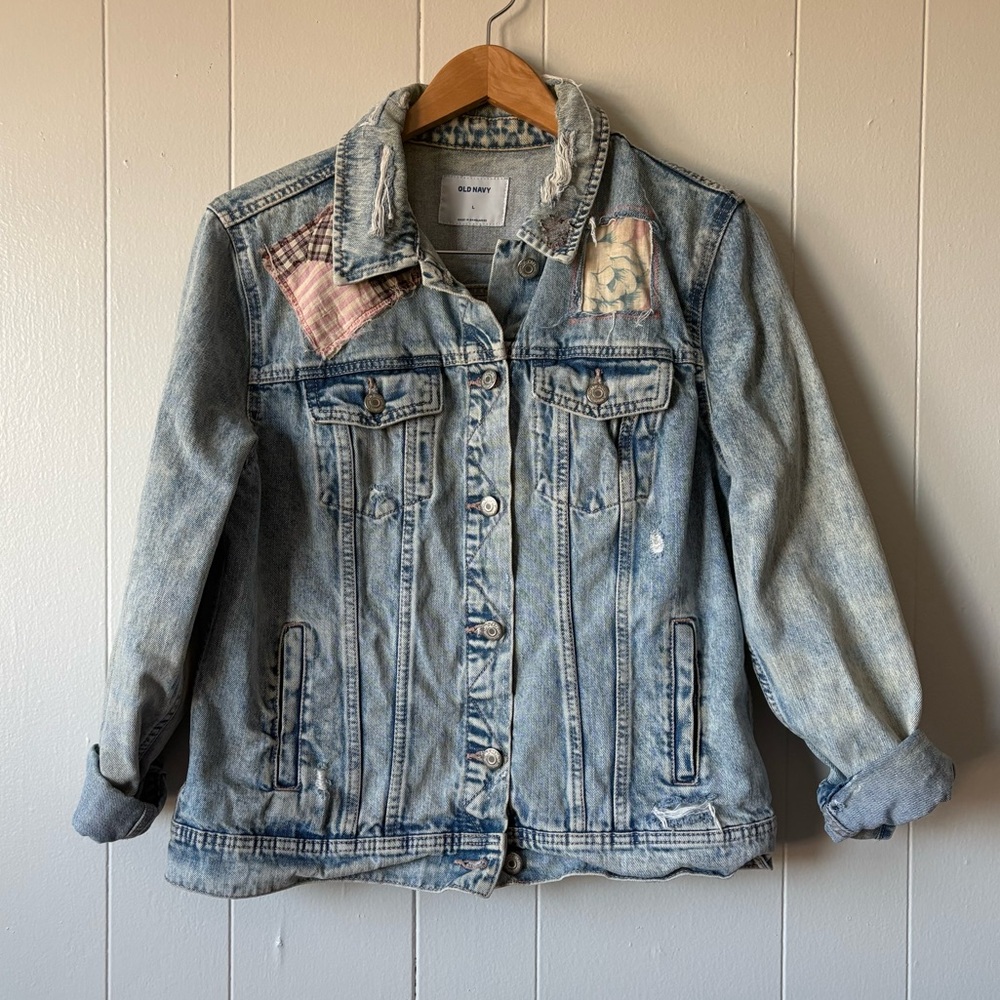 Upcycled Old Navy Patchwork Jean Jacket - Picture 6 of 15
